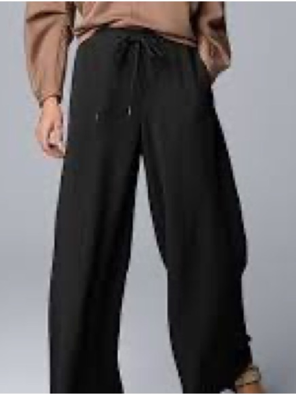 Simply Vera Vera Wang Black High Rise Wide Leg Pull-On Twill Pants Size Large